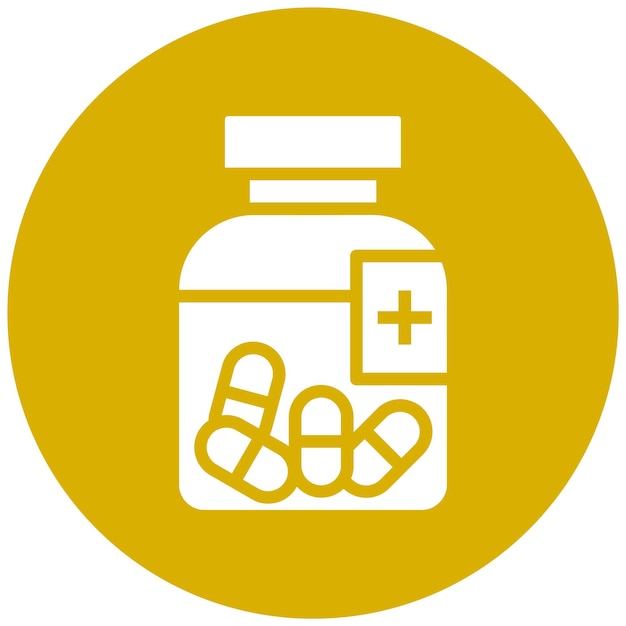 Diseño vectorial Estilo del icono de la botella de medicina