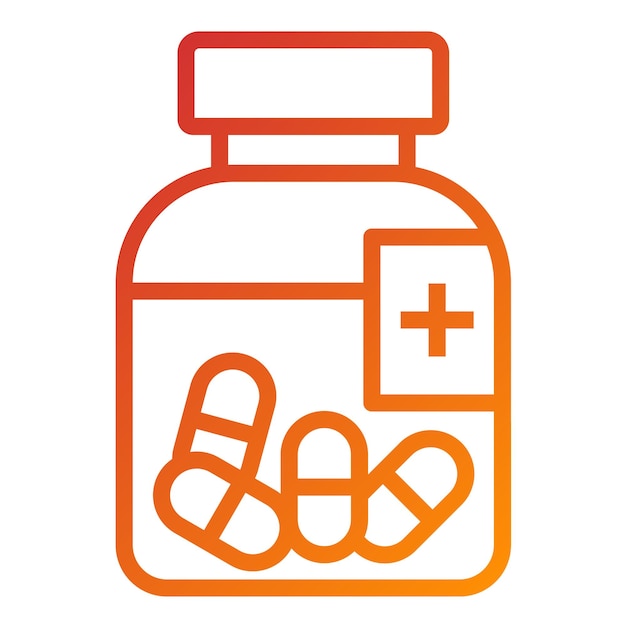 Diseño vectorial Estilo del icono de la botella de medicina