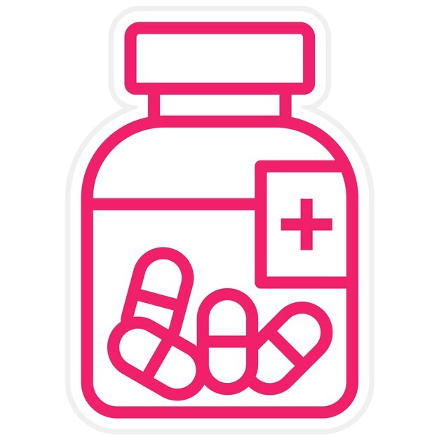 Diseño vectorial Estilo del icono de la botella de medicina