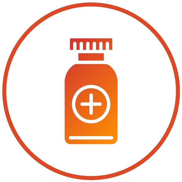 Diseño vectorial Estilo del icono de la botella de medicina