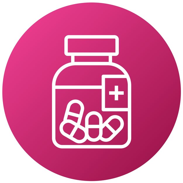 Diseño vectorial Estilo del icono de la botella de medicina