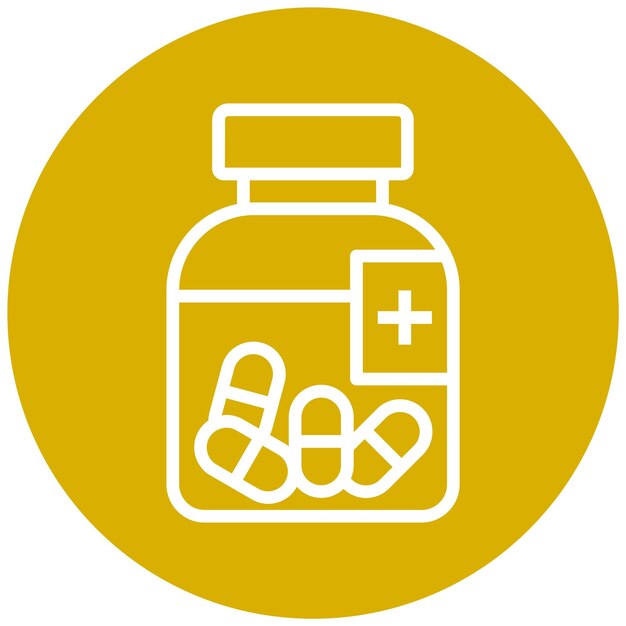 Diseño vectorial Estilo del icono de la botella de medicina
