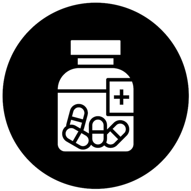 Diseño vectorial Estilo del icono de la botella de medicina