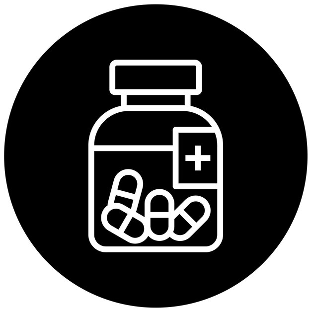 Diseño vectorial Estilo del icono de la botella de medicina