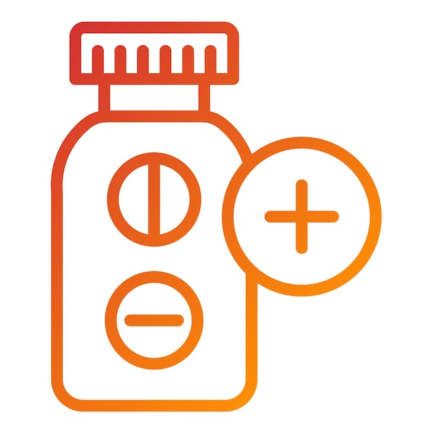 Diseño vectorial Estilo del icono de la botella de receta