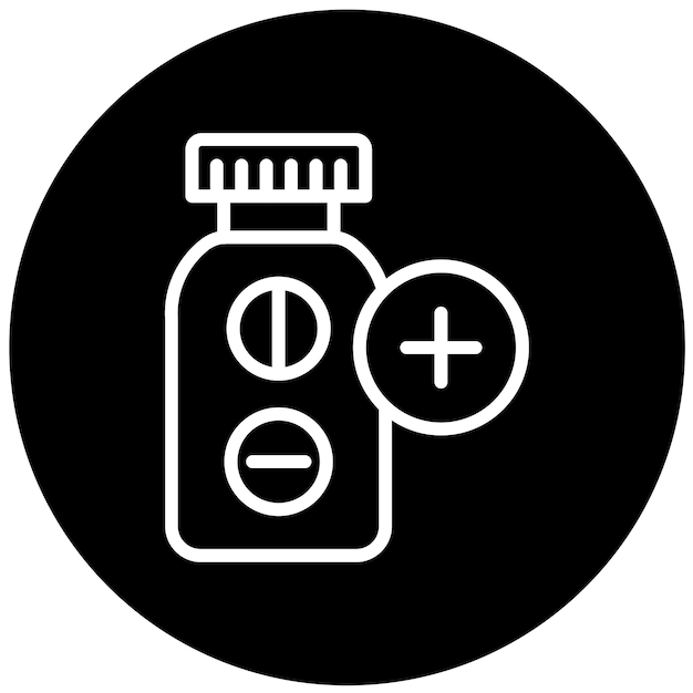 Diseño vectorial Estilo del icono de la botella de receta