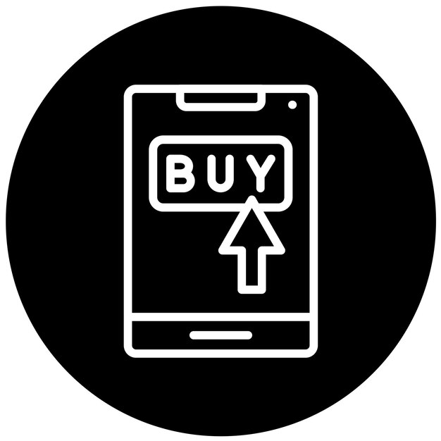 Diseño vectorial Estilo del icono del botón de compra