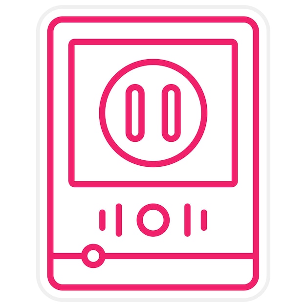 Diseño vectorial Estilo del icono del botón de pausa