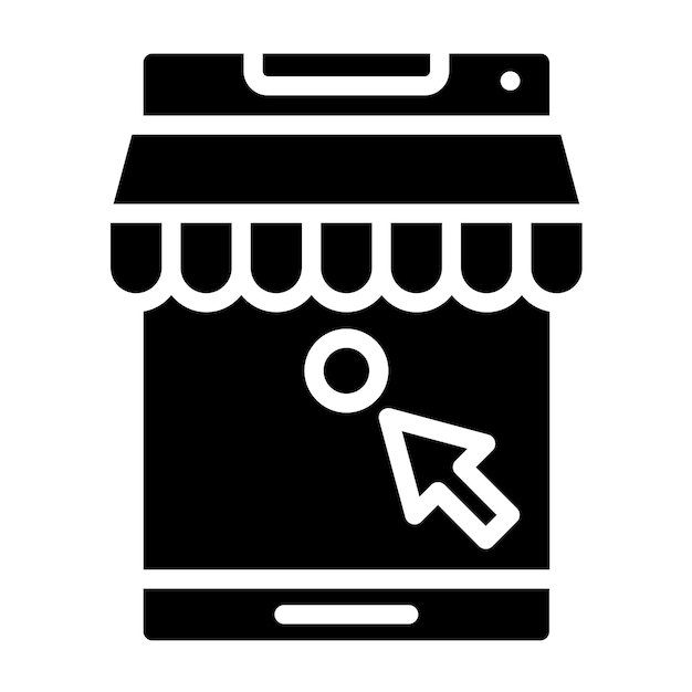 Diseño vectorial del estilo del icono del botón de la tienda