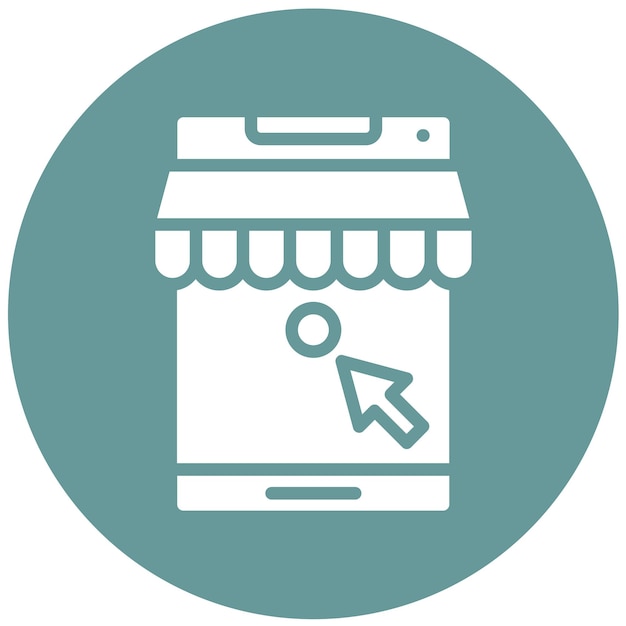 Diseño vectorial del estilo del icono del botón de la tienda