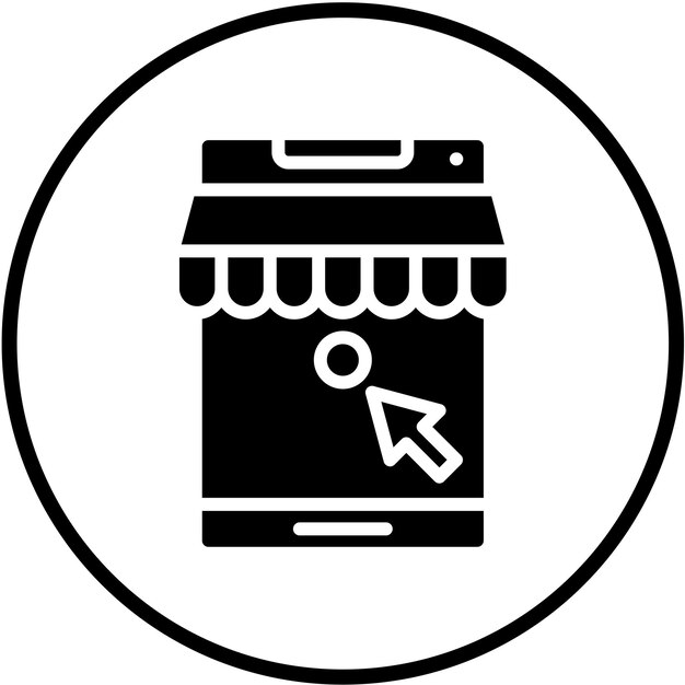 Diseño vectorial del estilo del icono del botón de la tienda