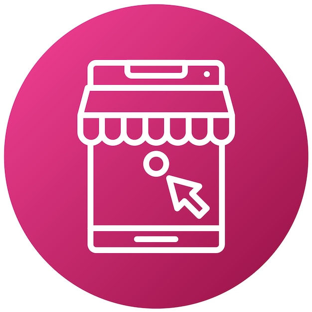 Diseño vectorial del estilo del icono del botón de la tienda