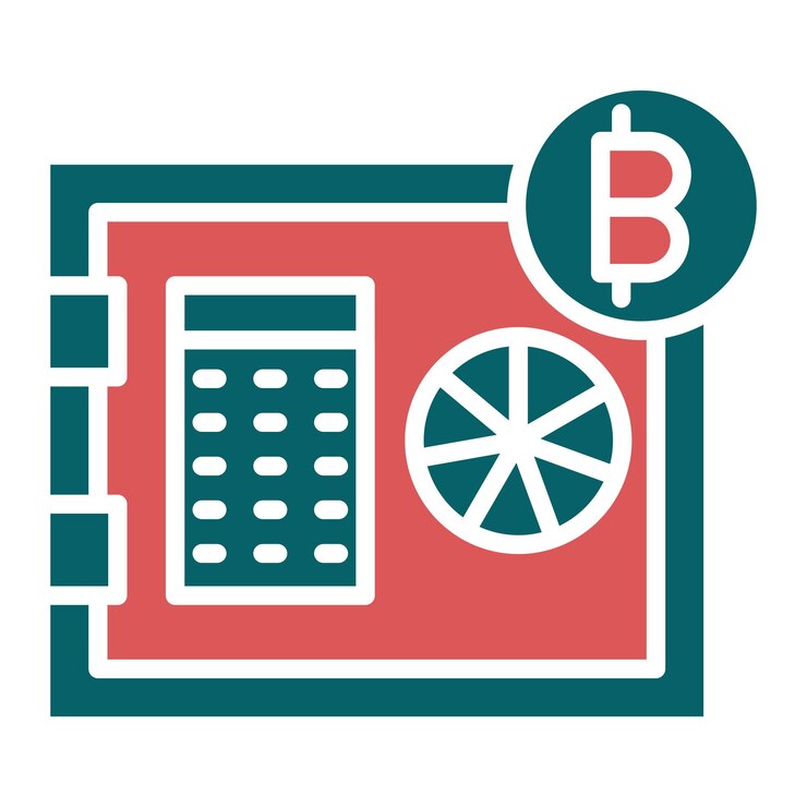 Vector diseño vectorial del estilo del icono de la bóveda criptográfica