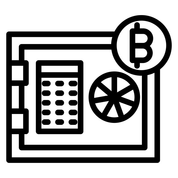 Diseño vectorial del estilo del icono de la bóveda criptográfica