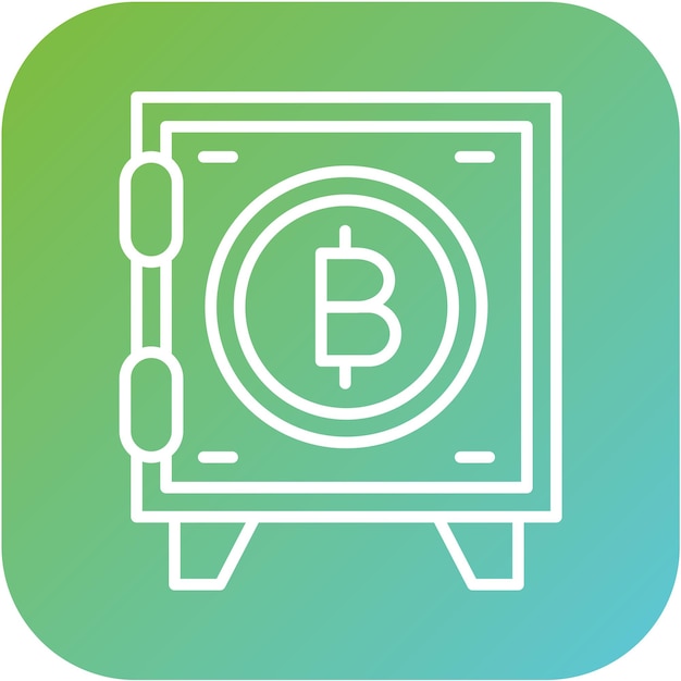 Diseño vectorial del estilo del icono de la bóveda criptográfica