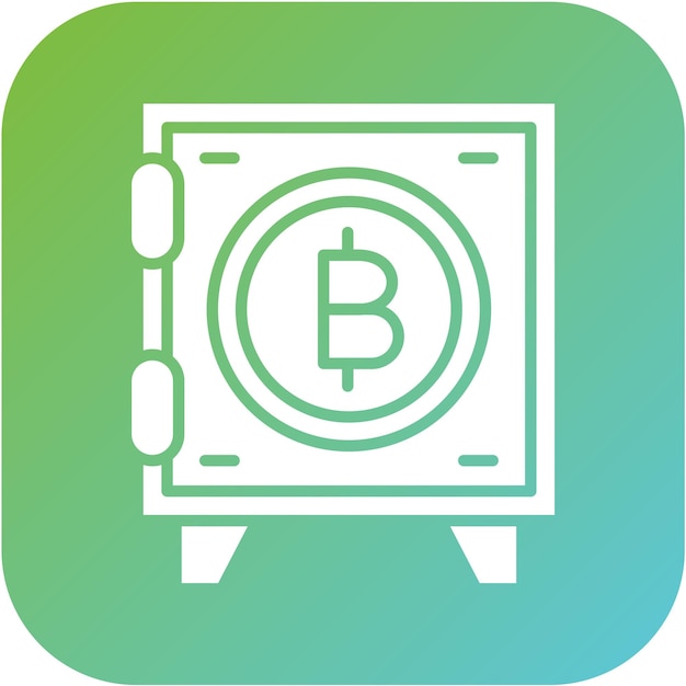 Diseño vectorial del estilo del icono de la bóveda criptográfica