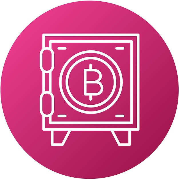 Diseño vectorial del estilo del icono de la bóveda criptográfica