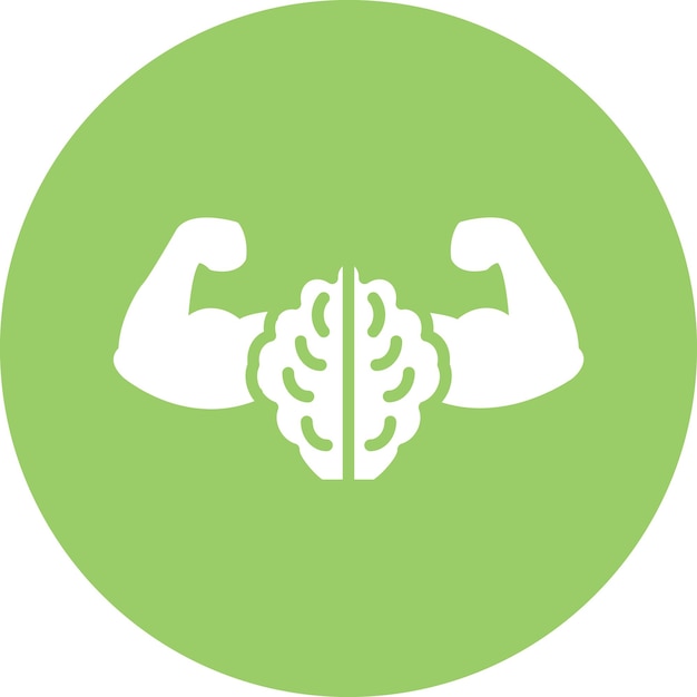 Diseño vectorial Estilo del icono de Brain Power