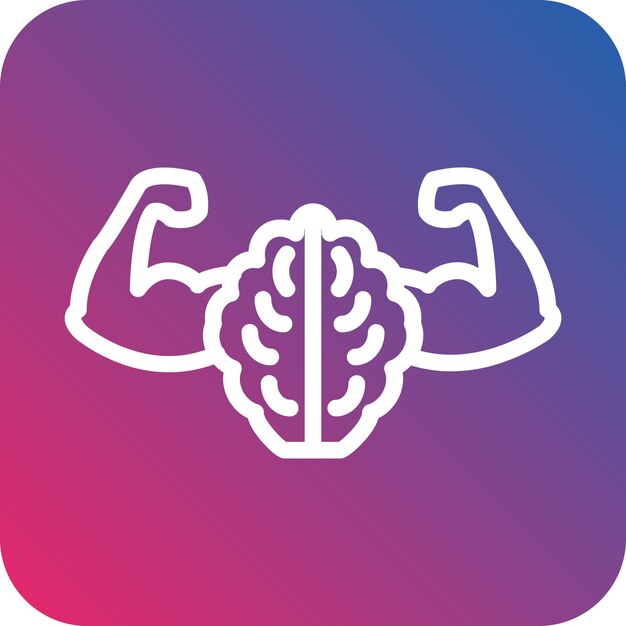 Diseño vectorial Estilo del icono de Brain Power