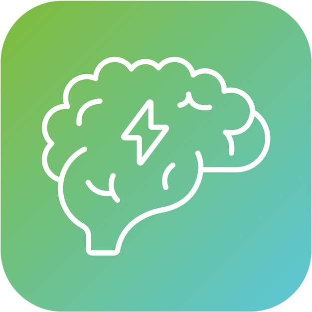 Diseño vectorial Estilo del icono de Brain Power