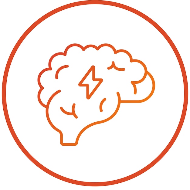 Diseño vectorial Estilo del icono de Brain Power