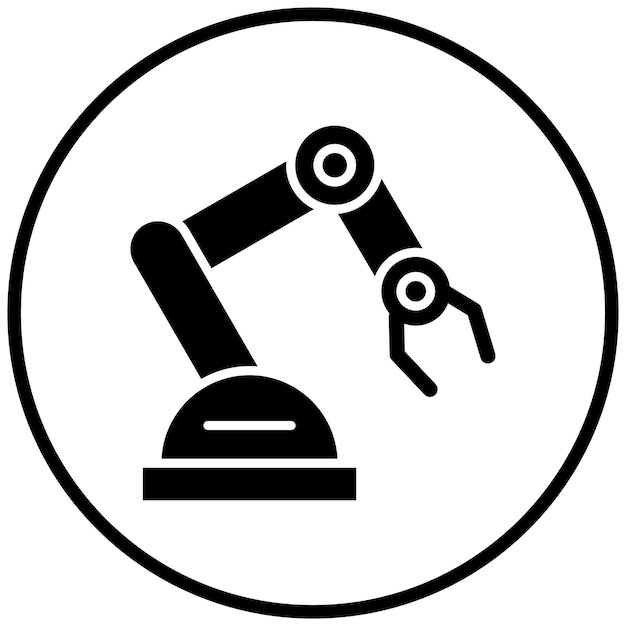Diseño vectorial Estilo del icono del brazo mecánico