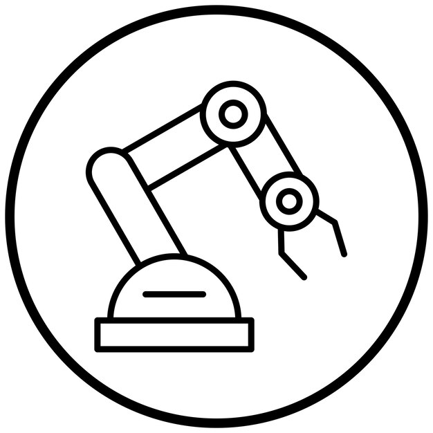 Diseño vectorial Estilo del icono del brazo mecánico