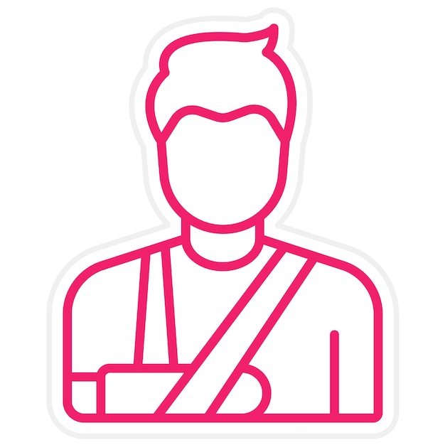 Diseño vectorial Estilo del icono del brazo roto