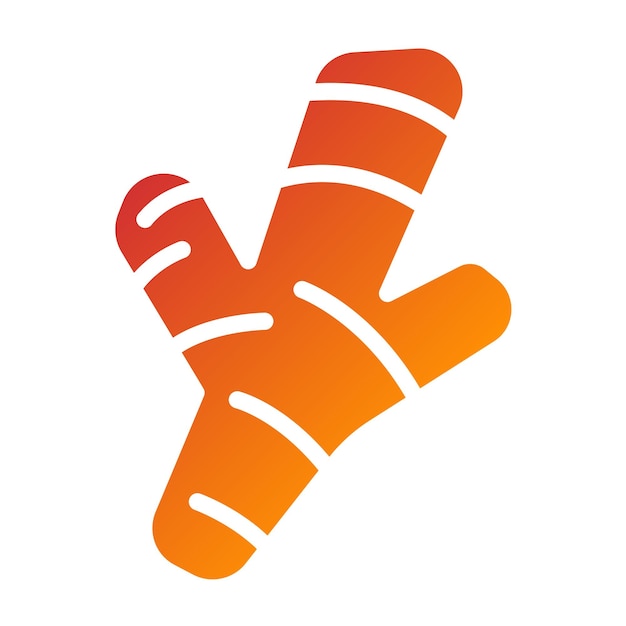 Diseño vectorial estilo de icono de brillo de jengibre