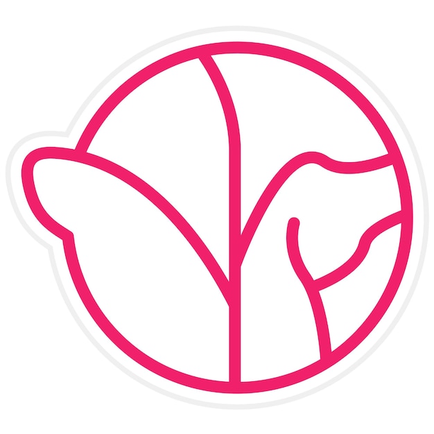 Diseño vectorial Estilo del icono de los brotes de Bruselas