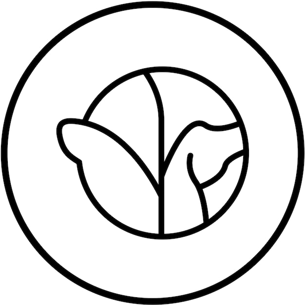 Diseño vectorial Estilo del icono de los brotes de Bruselas