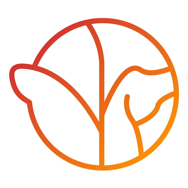 Diseño vectorial Estilo del icono de los brotes de Bruselas
