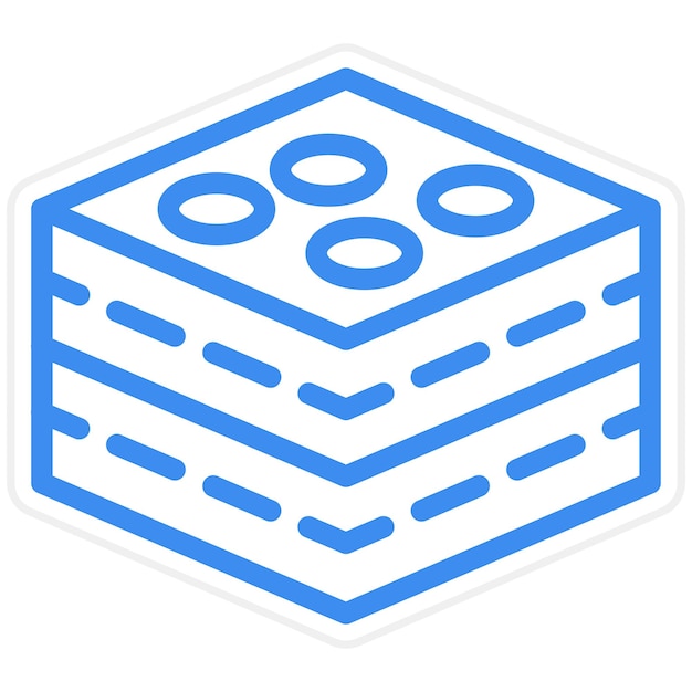 Diseño vectorial estilo de icono de brownie