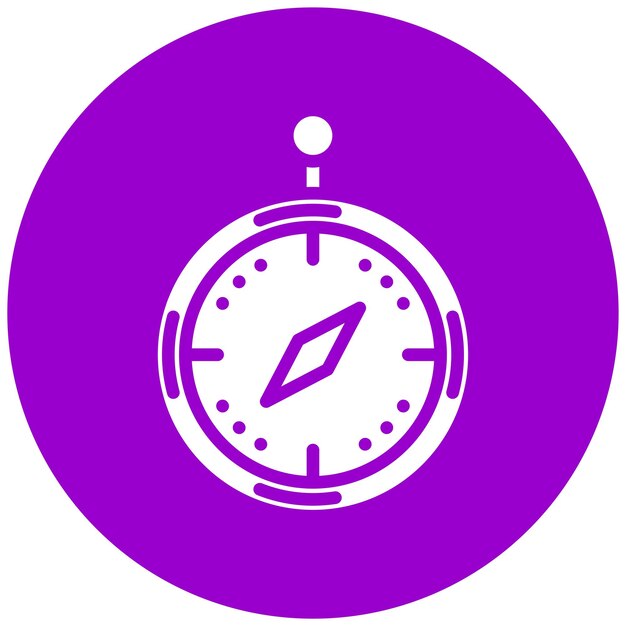 Diseño vectorial Estilo del icono de la brújula en mayúscula