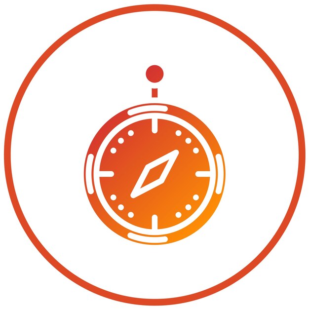 Diseño vectorial Estilo del icono de la brújula en mayúscula