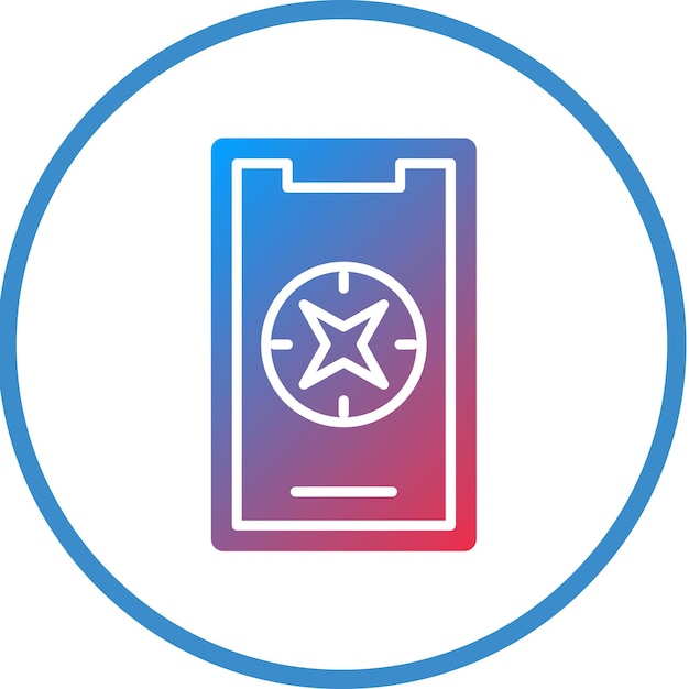 Diseño vectorial Estilo del icono de la brújula móvil