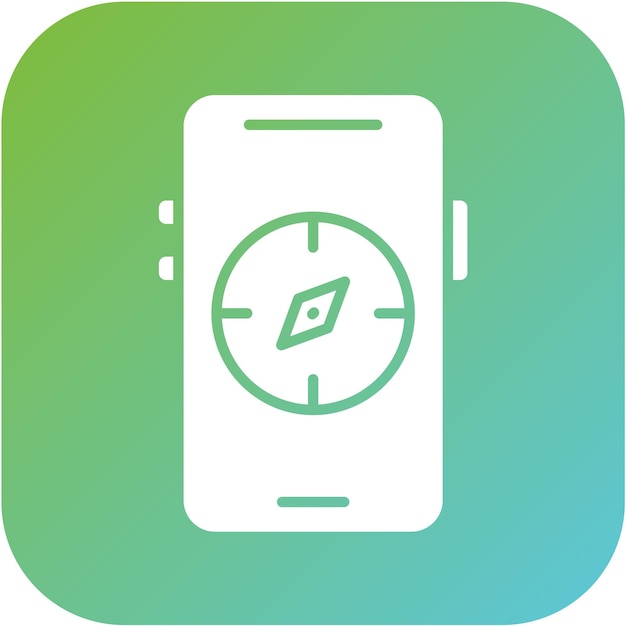 Diseño vectorial Estilo del icono de la brújula móvil