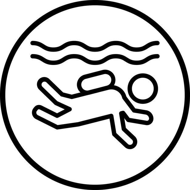 Diseño vectorial de estilo de icono de buceo en aguas abiertas