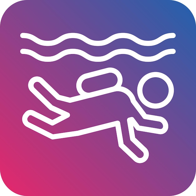 Diseño vectorial de estilo de icono de buceo en aguas abiertas