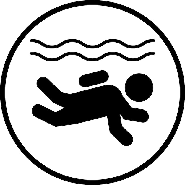 Diseño vectorial de estilo de icono de buceo en aguas abiertas