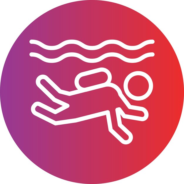 Diseño vectorial de estilo de icono de buceo en aguas abiertas