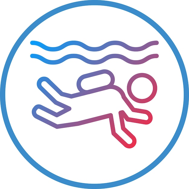 Diseño vectorial de estilo de icono de buceo en aguas abiertas
