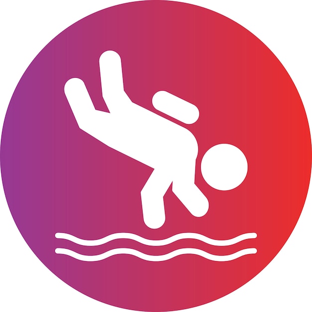 Diseño vectorial de estilo de icono de buceo de deriva