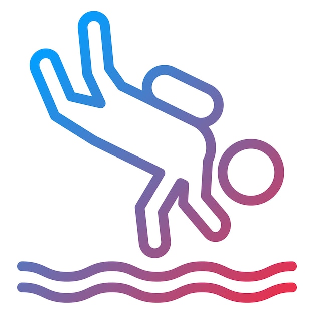 Diseño vectorial de estilo de icono de buceo de deriva