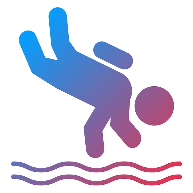 Diseño vectorial de estilo de icono de buceo de deriva