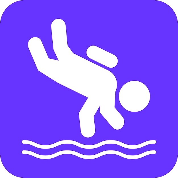 Diseño vectorial de estilo de icono de buceo de deriva