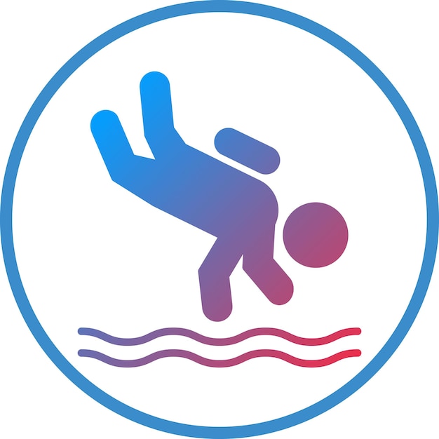 Diseño vectorial de estilo de icono de buceo de deriva