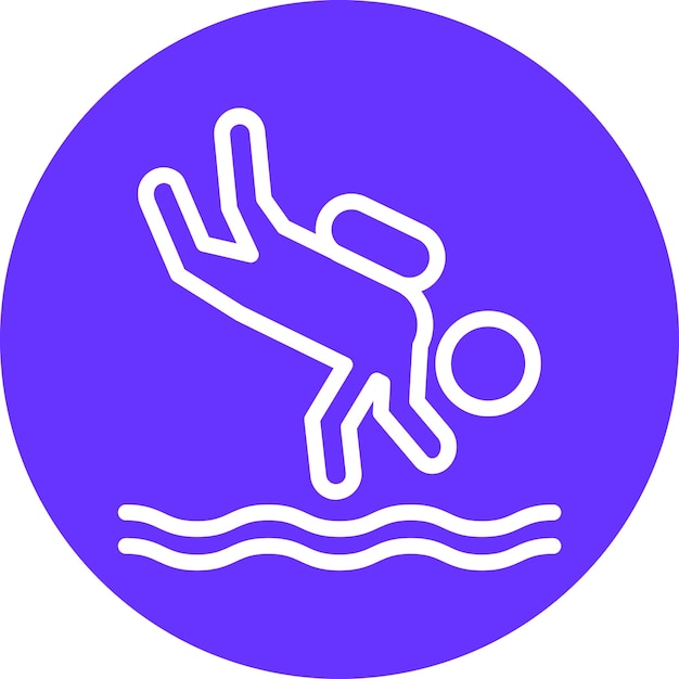 Diseño vectorial de estilo de icono de buceo de deriva