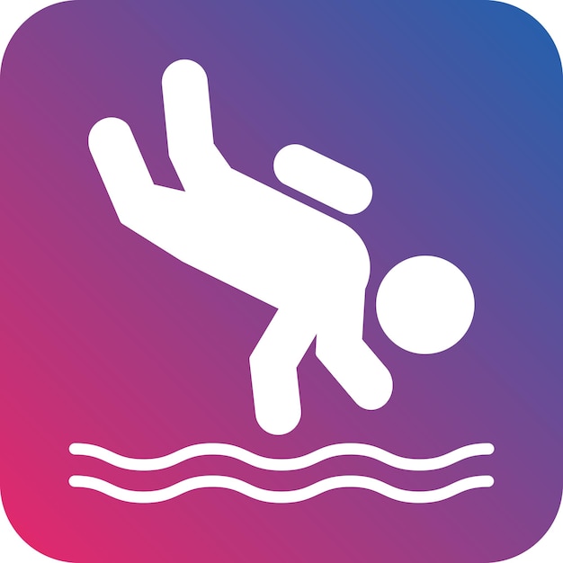 Diseño vectorial de estilo de icono de buceo de deriva