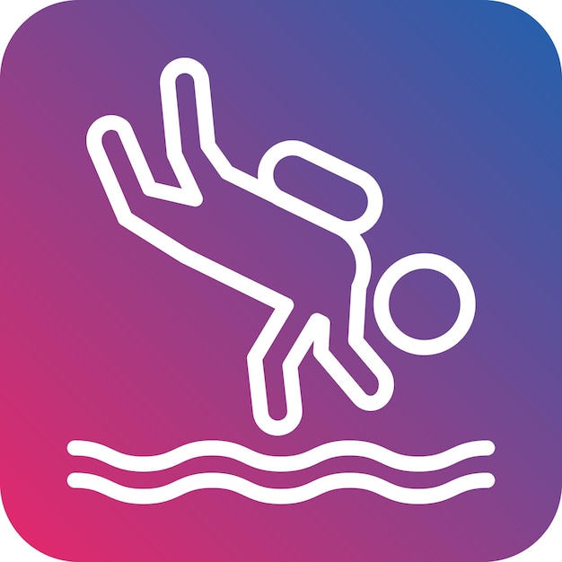 Diseño vectorial de estilo de icono de buceo de deriva